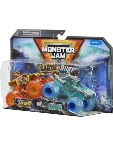 Monster Jam Doble Paquete Tierra vs Surf Max D y Zombie Monster Jam Doble Paquete Tierra vs Surf Max D y Zombie
