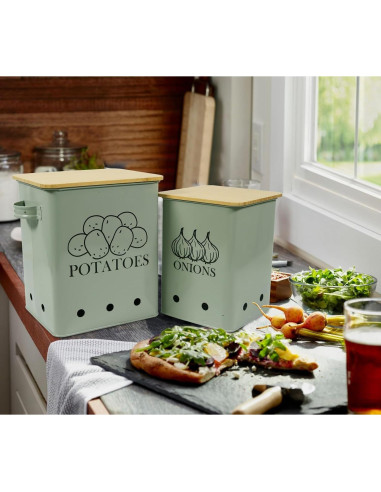 Juego de Latas de Almacenamiento de Verduras Gdfjiy Set de 2