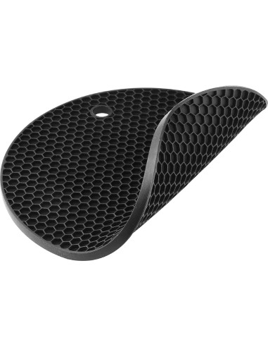 Tapetes de Silicona BTaT para Trivets - 2 Piezas Redondas Negras