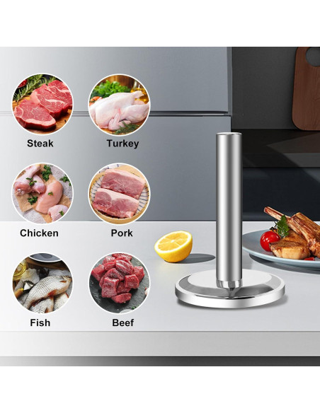Martillo Aplastador de Carne KEJJRIUTN 0.61 kg Acero Inoxidable Martillo Aplastador de Carne KEJJRIUTN 0.61 kg Acero Inoxidable