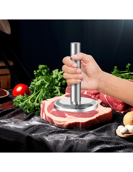 Martillo Aplastador de Carne KEJJRIUTN 0.61 kg Acero Inoxidable Martillo Aplastador de Carne KEJJRIUTN 0.61 kg Acero Inoxidable