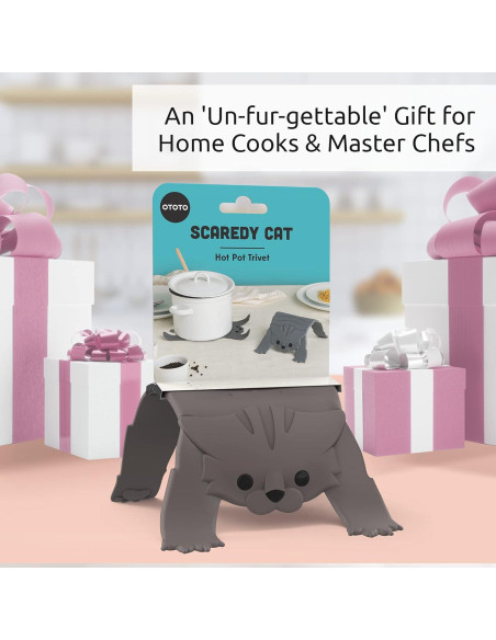 Soporte para Olla Caliente OTOTO Scaredy Cat - Silicona Gris Soporte para Olla Caliente OTOTO Scaredy Cat - Silicona Gris