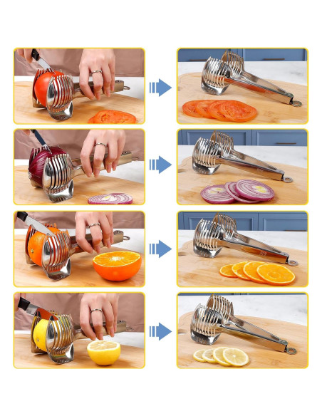 KAYCROWN Soporte para Cortar Tomates y Limones - Acero Inoxidable KAYCROWN Soporte para Cortar Tomates y Limones - Acero Inoxidable