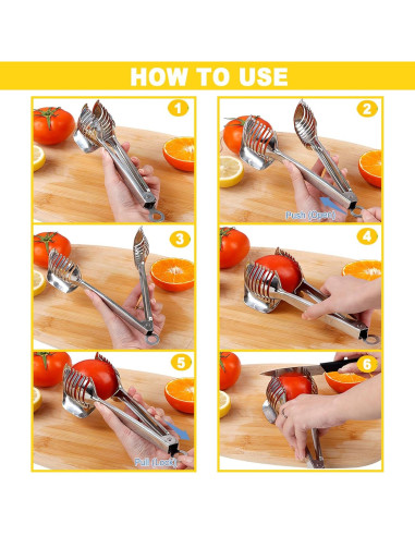 KAYCROWN Soporte para Cortar Tomates y Limones - Acero Inoxidable