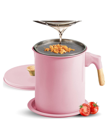 Olla Coladora de Aceite Tissting 1.4L Rosa con Filtro