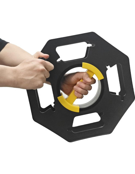 Carrete Organizador de Cables Manual HolaKit 25m Negro/Amarillo Carrete Organizador de Cables Manual HolaKit 25m Negro/Amarillo