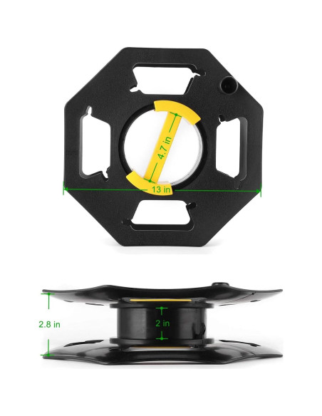 Carrete Organizador de Cables Manual HolaKit 25m Negro/Amarillo Carrete Organizador de Cables Manual HolaKit 25m Negro/Amarillo