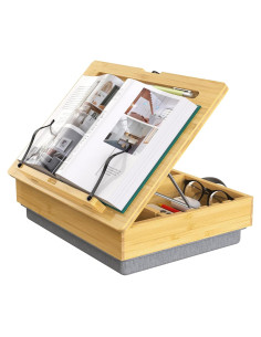 Soporte de Libro Ajustable AboveTEK con Almacenamiento - Bambú