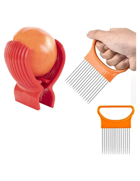 Kit Soporte para Cortar Tomates Cocina Brillante - 2 Piezas Kit Soporte para Cortar Tomates Cocina Brillante - 2 Piezas