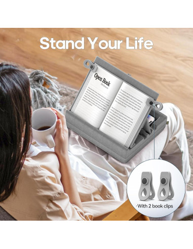 Soporte para Libros KDD Plegable con Almacenamiento Gris