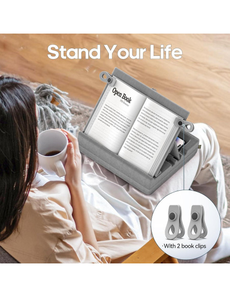 Soporte para Libros KDD Plegable con Almacenamiento Gris Soporte para Libros KDD Plegable con Almacenamiento Gris