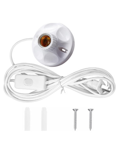 Base de lámpara E26/E27 con cable de 7.62m y switch RKOZCSTA