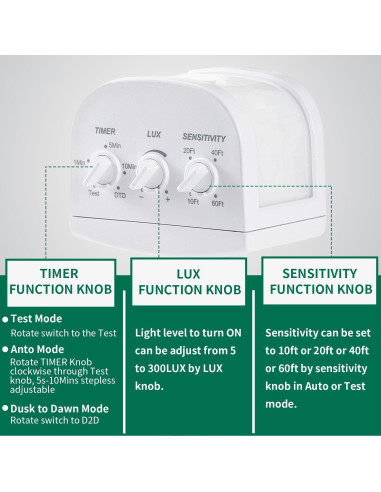 Sensor de Movimiento PIR AizzKry 240 18m Luz Ajustable