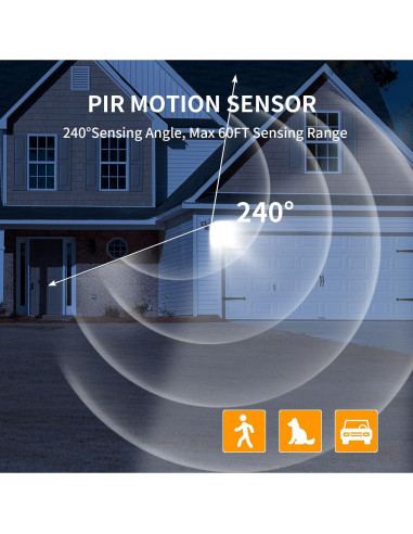 Sensor de Movimiento PIR AizzKry 240 18m Luz Ajustable