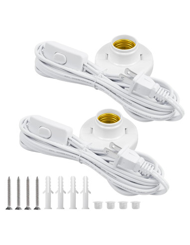Portalámpara E26/E27 con Cable de 2.99m y Interruptor - Paquete de 2