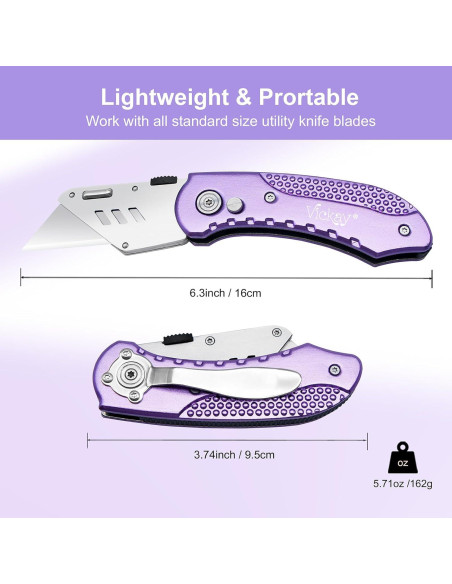 Cuchillo Utility Plegable Vickay SK5 con 5 Cuchillas Reemplazables Cuchillo Utility Plegable Vickay SK5 con 5 Cuchillas Reemplazables