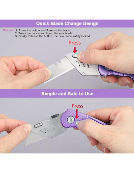Cuchillo Utility Plegable Vickay SK5 con 5 Cuchillas Reemplazables Cuchillo Utility Plegable Vickay SK5 con 5 Cuchillas Reemplazables