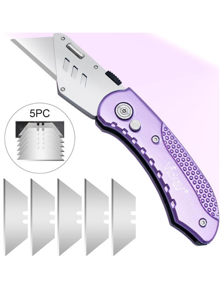 Cuchillo Utility Plegable Vickay SK5 con 5 Cuchillas Reemplazables Cuchillo Utility Plegable Vickay SK5 con 5 Cuchillas Reemplazables