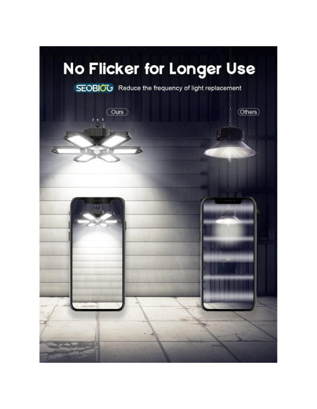 Luz de Garaje LED SEOBIOG 200W 20000LM 6500K Enlazable