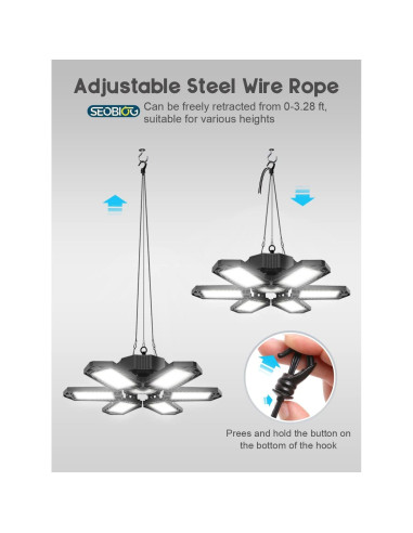 Luz de Garaje LED SEOBIOG 200W 20000LM 6500K Enlazable