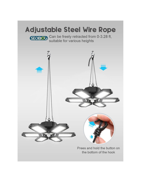 Luz de Garaje LED SEOBIOG 200W 20000LM 6500K Enlazable