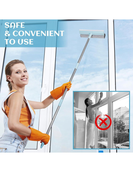 Raspador de Ventanas TLAZZ 2 en 1 con Mango Extensible 111.76 cm Raspador de Ventanas TLAZZ 2 en 1 con Mango Extensible 111.76 cm