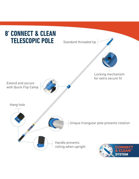 Limpiacristales 2-en-1 Unger Professional con Poste Telescópico 2.44 m Limpiacristales 2-en-1 Unger Professional con Poste Telescópico 2.44 m
