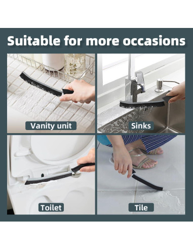 Cepillo de Inodoro TQRR 4 Pcs Negro, Limpieza Profunda y Ergonómico