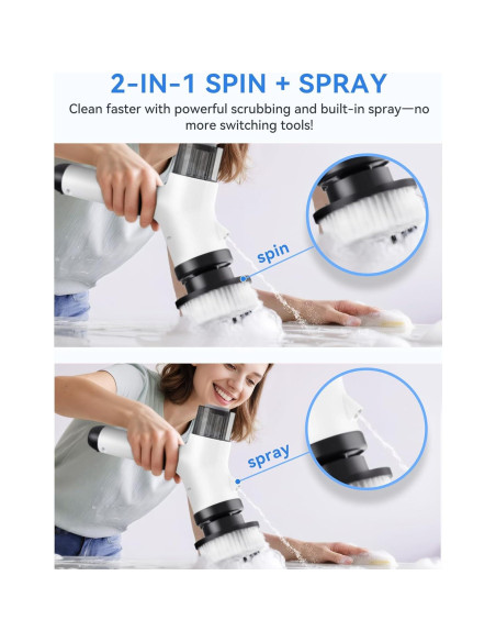Cepillo Eléctrico Giratorio Szwbee 7 en 1 para Baños IPX7 Cepillo Eléctrico Giratorio Szwbee 7 en 1 para Baños IPX7