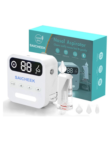 Aspirador Nasal Eléctrico Saicheek BC-026 con Luz y 3 Puntas