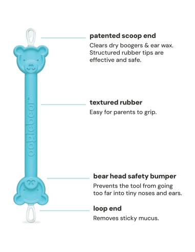 Aspirador Nasal Oogiebear BearPair Azul - Seguro y Reutilizable