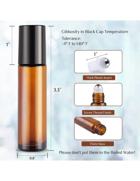 Botellas de Aceite Esencial HUAJING 24x10ml Vidrio Ámbar UV Botellas de Aceite Esencial HUAJING 24x10ml Vidrio Ámbar UV