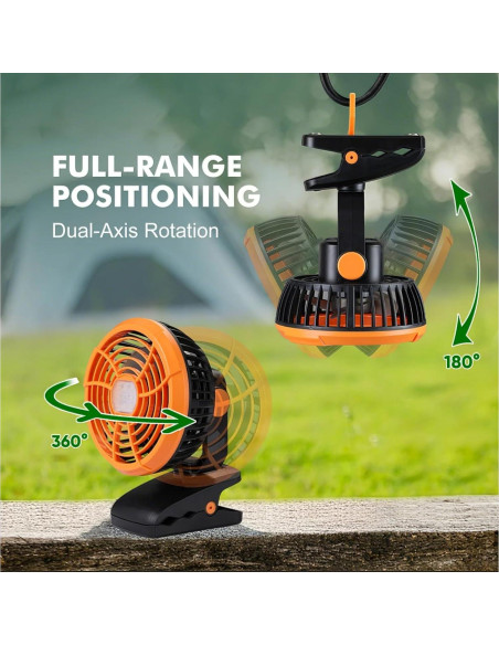 Ventilador de Camping Durapower AM17-24KT37 con Linterna LED Ventilador de Camping Durapower AM17-24KT37 con Linterna LED
