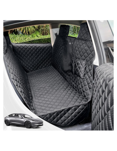 Cubierta de Asiento para Perros PETICON Tesla Modelo 3 y Y 100% Impermeable
