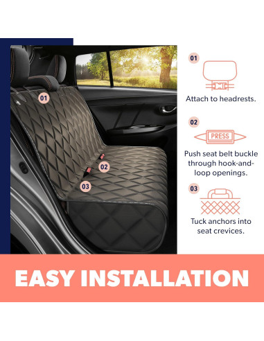 Funda de Asiento para Perros Active Pets Negra Impermeable