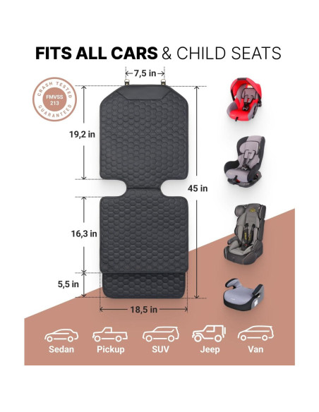 Protector de Asiento de Coche Owleys CSPblack01 Negro Impermeable Protector de Asiento de Coche Owleys CSPblack01 Negro Impermeable