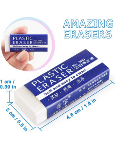 Paquete de 6 Borradores Grandes Blancos Tamaki para Escuela 2