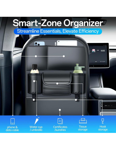 Organizador de Asiento Trasero para Tesla DGXWLLW 6 Bolsillos