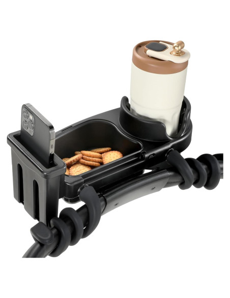 Bandeja para bocadillos Zooawa 3 en 1 para cochecito negro Bandeja para bocadillos Zooawa 3 en 1 para cochecito negro