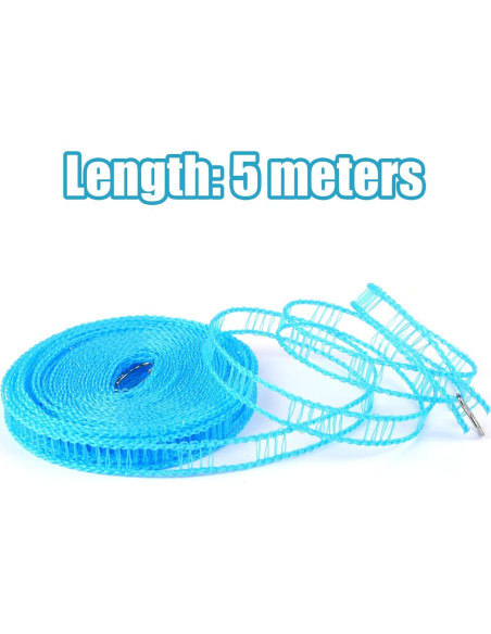 Cuerda de Nylon para Colgar Ropa Gosknor 5m Resistente al Viento Cuerda de Nylon para Colgar Ropa Gosknor 5m Resistente al Viento