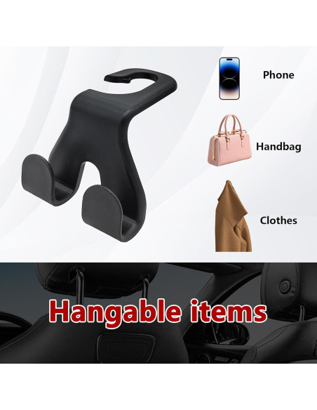 Ganchos para Reposacabezas de Coche Suvnie - 2 PCS Negro Ganchos para Reposacabezas de Coche Suvnie - 2 PCS Negro