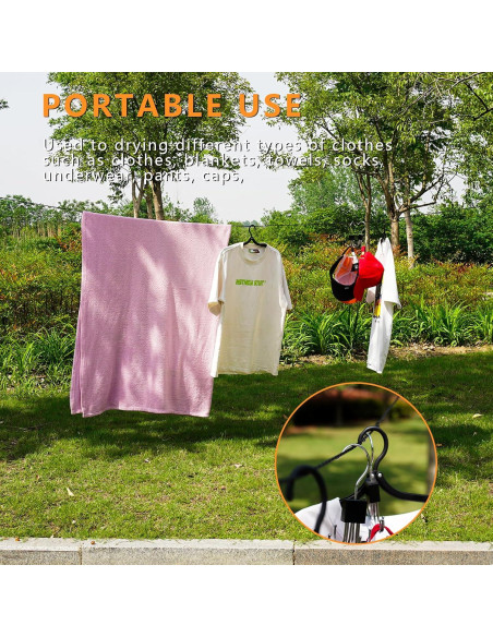 Cuerda de Camping Retráctil Stuuikf 5m con Ganchos de Acero Cuerda de Camping Retráctil Stuuikf 5m con Ganchos de Acero