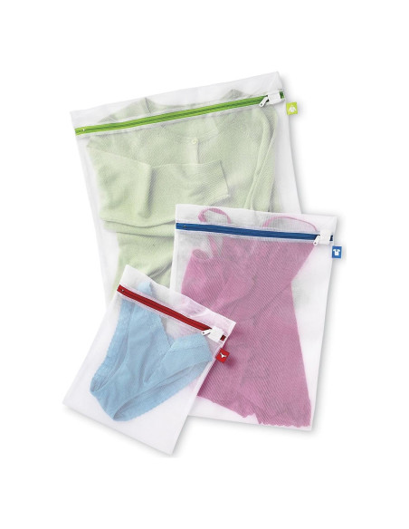 Juego de 3 Bolsas de Malla con Cierre Whitmor - 100% Poliester Juego de 3 Bolsas de Malla con Cierre Whitmor - 100% Poliester