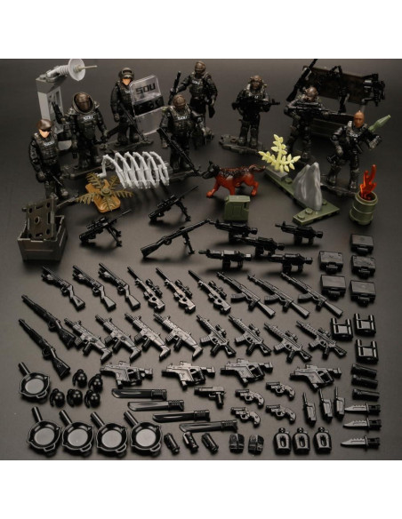 Set de Bloques de Construcción Militar GUANGDONG 8 Figuras SWAT Set de Bloques de Construcción Militar GUANGDONG 8 Figuras SWAT