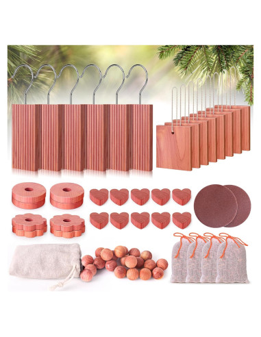 Bloques de Cedro para Almacenamiento de Ropa 56 Pcs - Woodever