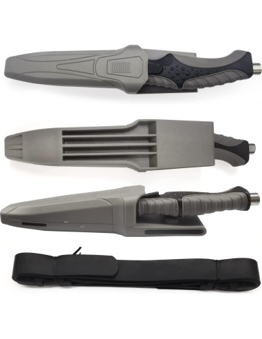 Cuchillo de buceo BOffer con funda y correas - Acero inoxidable