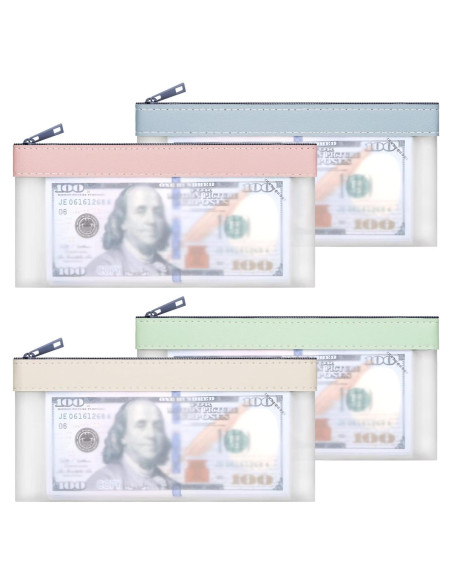 Juego de 4 Bolsas de Dinero VOCHIC 19.3x9.4cm A Prueba de Agua Juego de 4 Bolsas de Dinero VOCHIC 19.3x9.4cm A Prueba de Agua