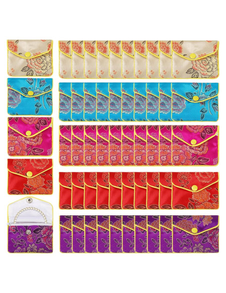 50 Bolsas de Regalo de Seda para Joyería Zhengmy 6.5x8 cm 50 Bolsas de Regalo de Seda para Joyería Zhengmy 6.5x8 cm