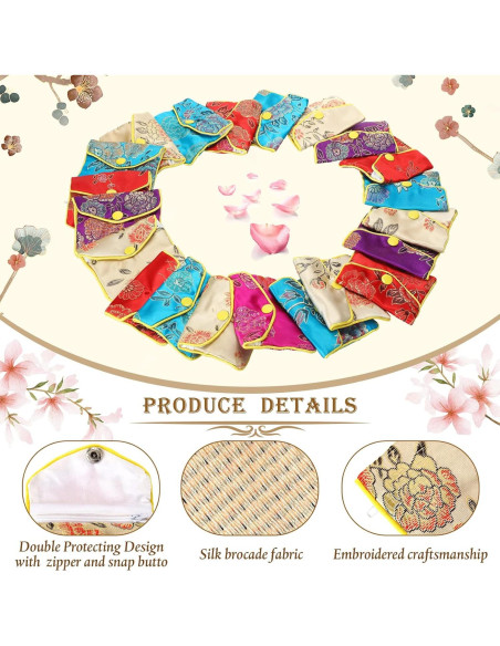 50 Bolsas de Regalo de Seda para Joyería Zhengmy 6.5x8 cm 50 Bolsas de Regalo de Seda para Joyería Zhengmy 6.5x8 cm