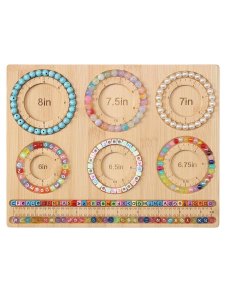 Tablero de cuentas Petoysoso para hacer joyas de bambú 26.5x20cm Tablero de cuentas Petoysoso para hacer joyas de bambú 26.5x20cm